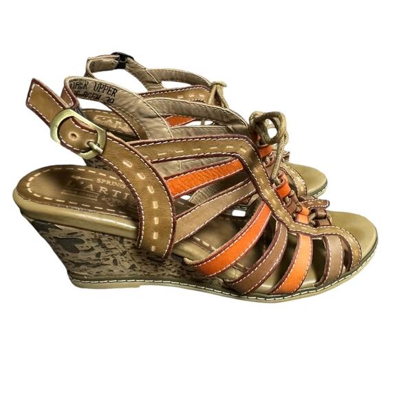 L'ARTISTE Quinne Strappy Slingback  Wedge Sandals Tan Size 39 /US 8 - Picture 2 of 12